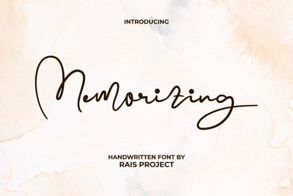 Memorizing Font: Elegant Script for Craft Projects
